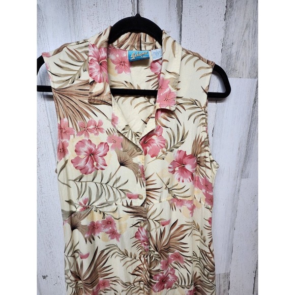 Bahama Beach Dress Women Large Multi-Color Maxi Hawaiian Tropical Coconutgirl - Picture 2 of 12